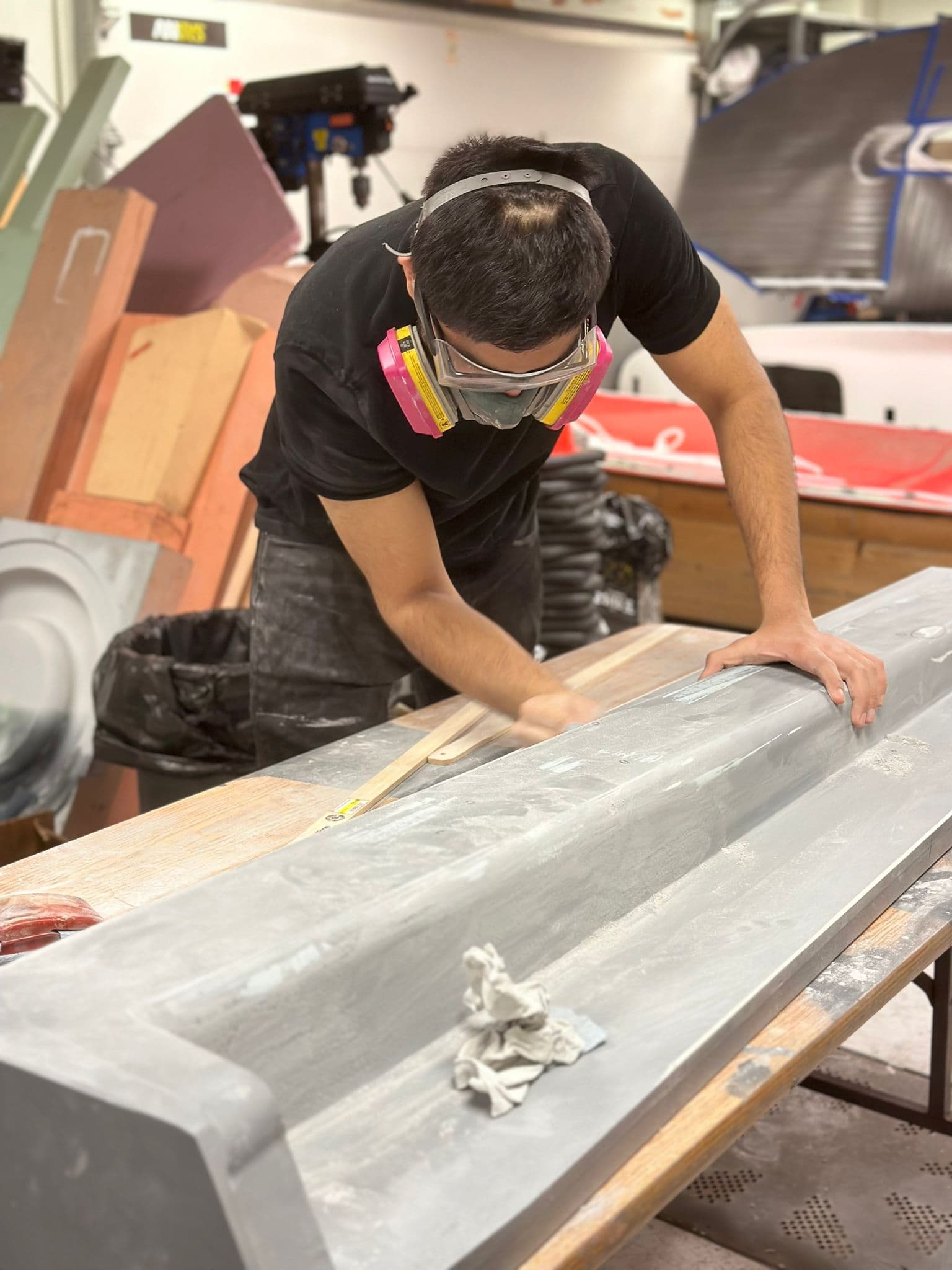 Composite layup and mold work for the solar car